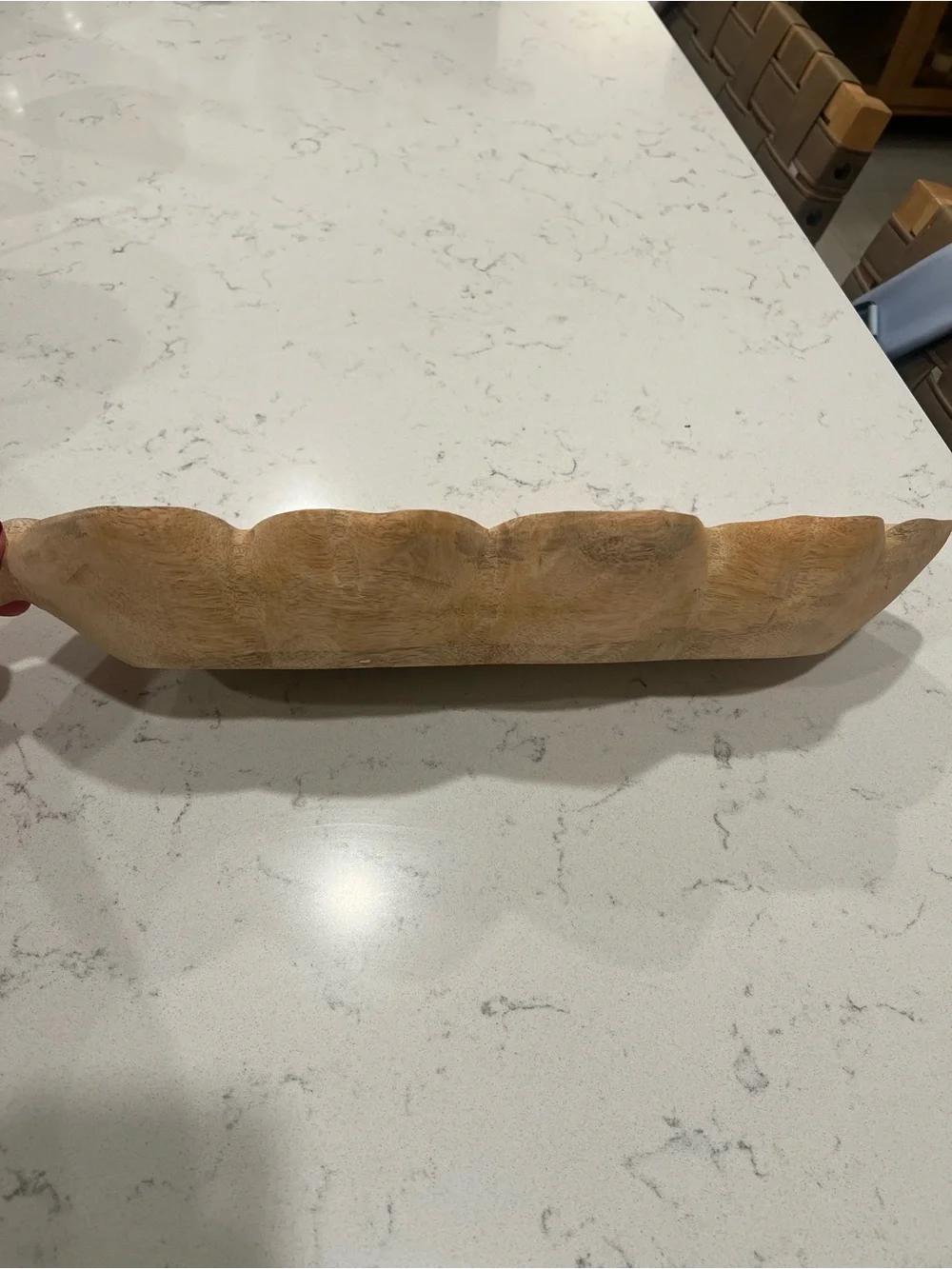 Natural Wood Leaf Decorative Tray - Neutral Brown